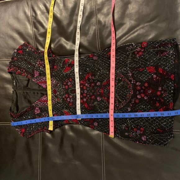 PARKER purple burgundy sequin dress sz 0 or xs - Picture 8 of 9